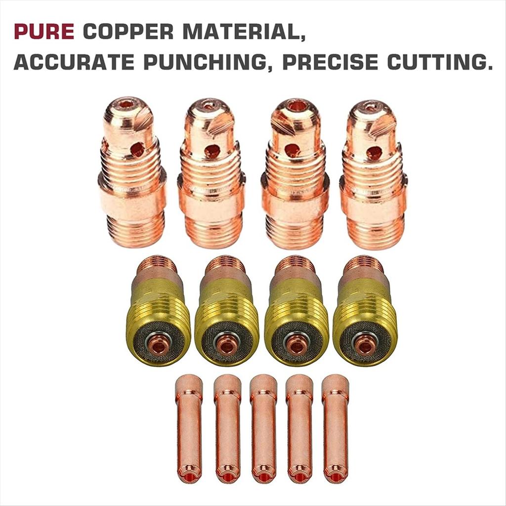 BHBL 71pcs TIG Welding Torch Accessories Kit Alumina Nozzle Collets Body Stubby Lens 12 Glass Cup Consumables Kit