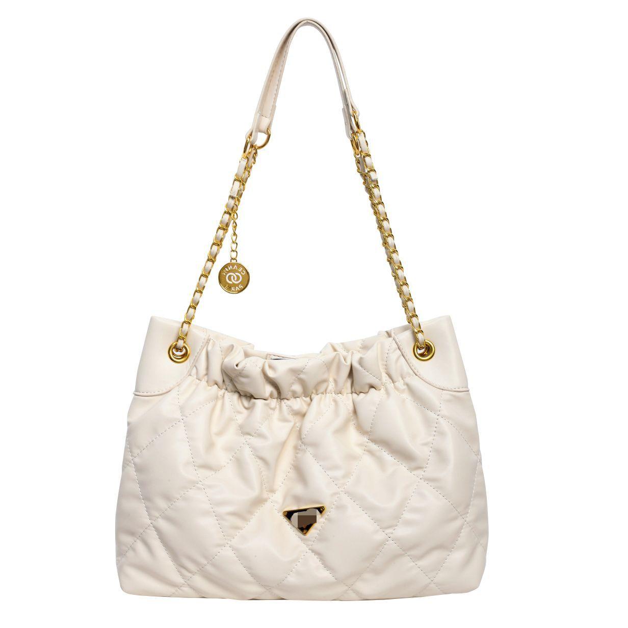 

Сумка-тоут Xiaoxiangfeng Rhombus Chain Bag Осень-зима женская большая вместительная сумка-тоут модная сумка через плечо подмышку 31*11*24 белый