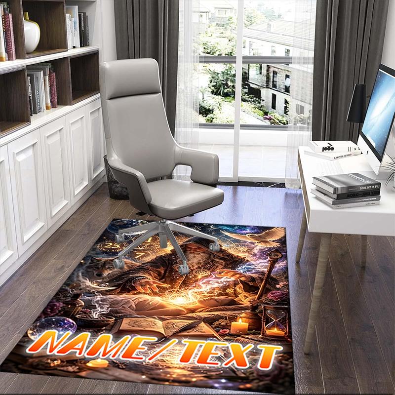 1PC Custom Name Magical Oracle's Wisdom Theme Floor Mat Ideal for Living Room, Game Rooms, Office, Bedroom,Floor Mat Playful Design