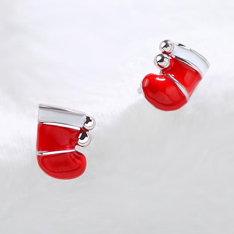 Red Christmas Stocking Stud Earrings - Influencer Style Holiday Gift