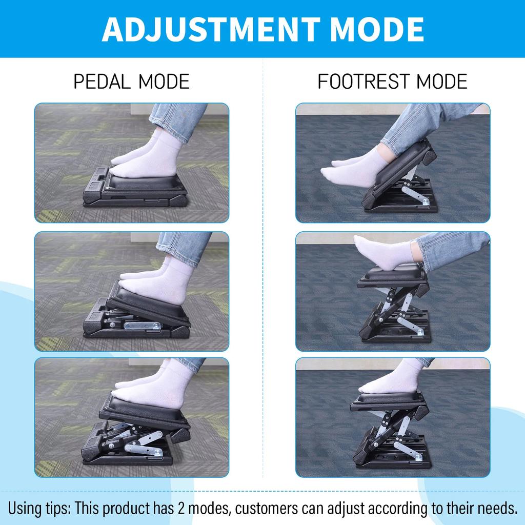 Scalebeard Under Desk Foot Rest At Work Height Adjustable Infinite Angle Ergonomic Foldable Footrest for Office Gaming