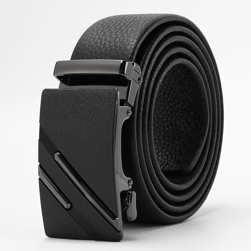 Frosted Automatic Buckle Edging Head Layer Cowhide Belt High End Business Casual Men's Trendy Belt