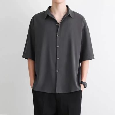 Men Collared Short Sleeve Buttons Front Shirts Plus Size