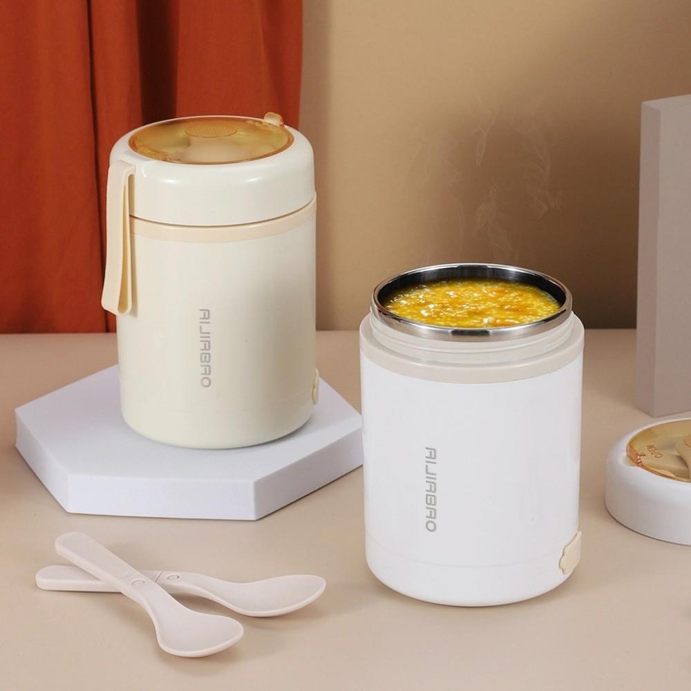 600ml USB Charging Thermal Mug 304 Stainless Steel Outdoor Congee Pot  Office Use