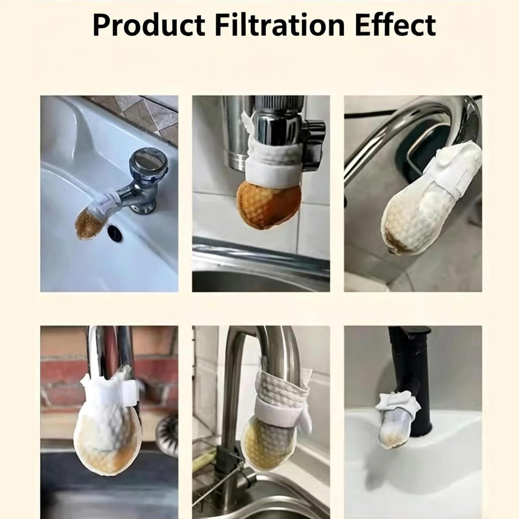 20Pcs Universal Faucet Filter Cotton Anti-splash Thickened Faucet Filter with strap Water Filter Bag For Kitchen Sink
