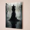 Halloween Witch Decorative Oil Painting on Canvas with Pine Wood Frame