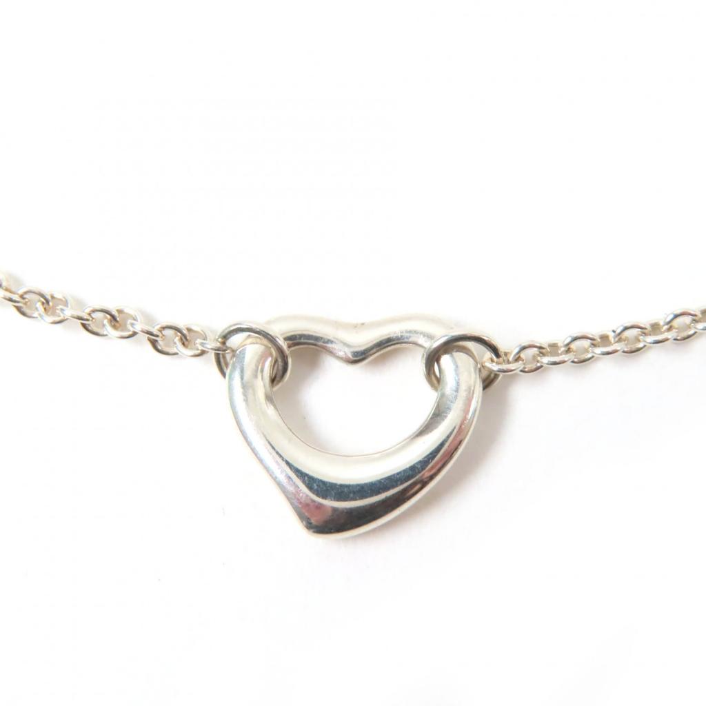 Great TIFFANY&Co. Bracelet Open Heart 5P Silver SV925 Women Used