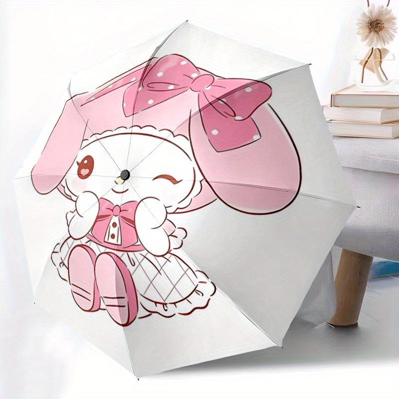 1pc Sweet My Melody Cartoon Umbrella, Portable 3-Fold Compact Umbrella, Suitable for Camping, Hiking and Travel, Ideal Easter Birthday Gift for Family