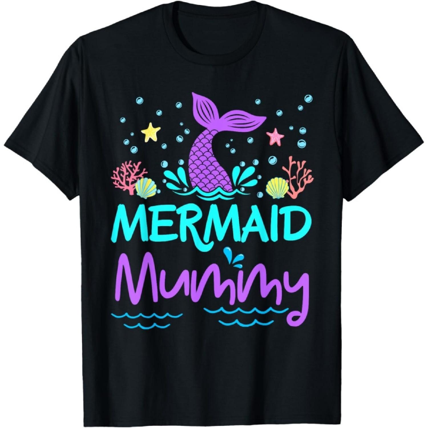 Mermaid Mummy Birthday Girl Family Matching Party Squad Sea T-Shirt S