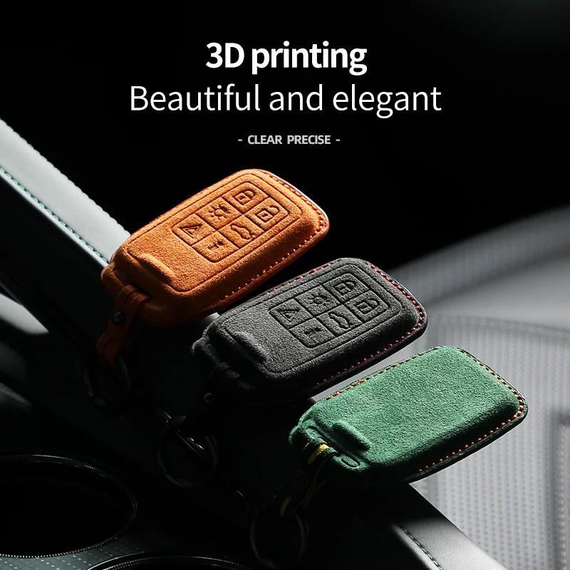 Alcantara For Volvo S90 S60 XC60 XC40 XC90 V60 V90 Car Key Case Holder Cover Shell Suede Keychain Protector Accessories