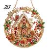 Religious Nativity Crafts Christmas Faux Pearl Painting Suncatcher Kit, 3D Nativity/Santa Claus/Bird/Tree Holiday Window Hanging Decor Beads