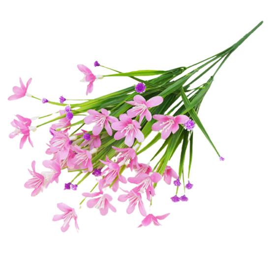 Artificial Orchid Flower Branch with Stem 7 Forks Home Wedding Party Faux Daffodil Floral Arrangement