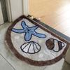 Rubber Backing Starfish Shell Pattern Rug Vibrant Sea Star Bath Mat Durable Foot Mat  Bathroom