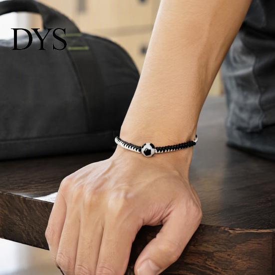Cool Layered Wristband Sports Themed Braided Bracelet, Adjustable Hand Woven Rope with Personalized Fan Gift Ball Charms, Trendy Wrist Strap