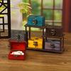 Retro Multi-Color Wooden Jewelry Box: Home Ornament & Escape Room Prop