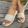 2025 summer new fashion versatile flat-bottomed fairy style home cool slippers wear Internet celebrity non-slip slippers