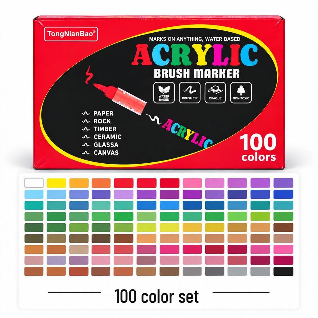 Liquid Acrylic Marker Set with Soft Tips for DIY Art & Professional Watercolor Painting