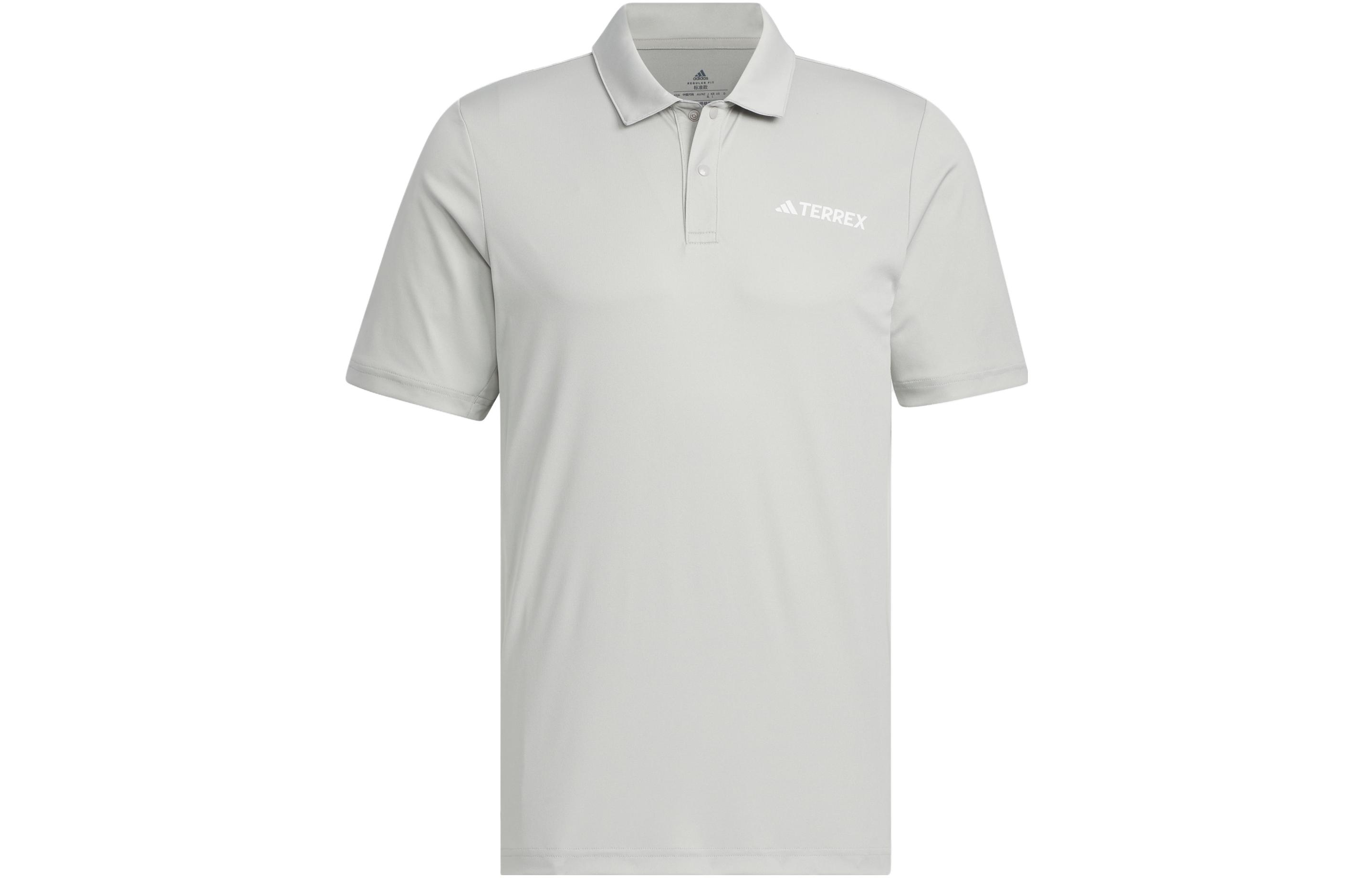 Adidas Polo Shirts Men s Metallic Gray Polo Collar Moderate Straight Fit IC4415 M