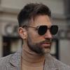 New Vintage Metal Sunglasses Men Retro Trendy Black Shades UV400 Protection for Driving Fishing Fashion Eyewear