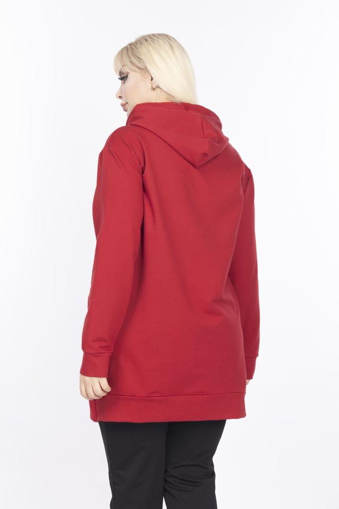 Damenstil Übergröße Sweatshirt Übergröße Kleidung Rotes Sweatshirt
