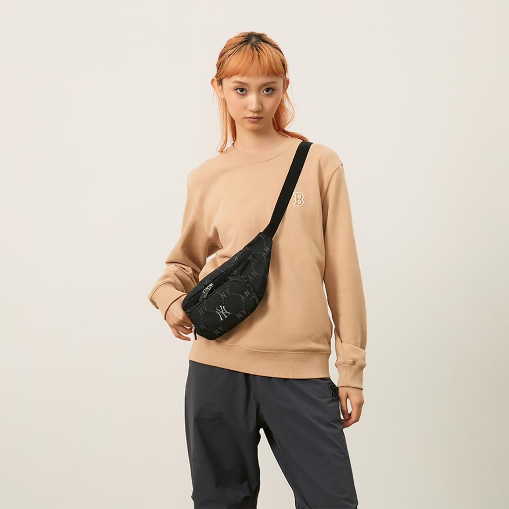 New MLB MONOGRAM Reading Collection Polyester One Shoulder Crossbody Fanny Pack Sling Bags Regular Unisex Black 3AHSM035N-50BKS