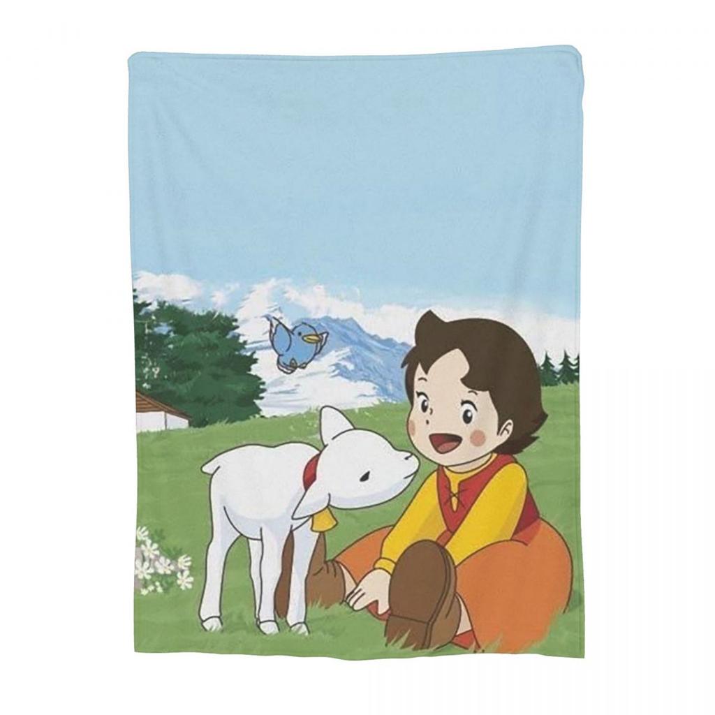 Heidi Girl Of The Alps Anime Blankets Flannel Sofa Throw Blanket Throw Blankets for Home Bedroom Office Throws Bedspread Quilt