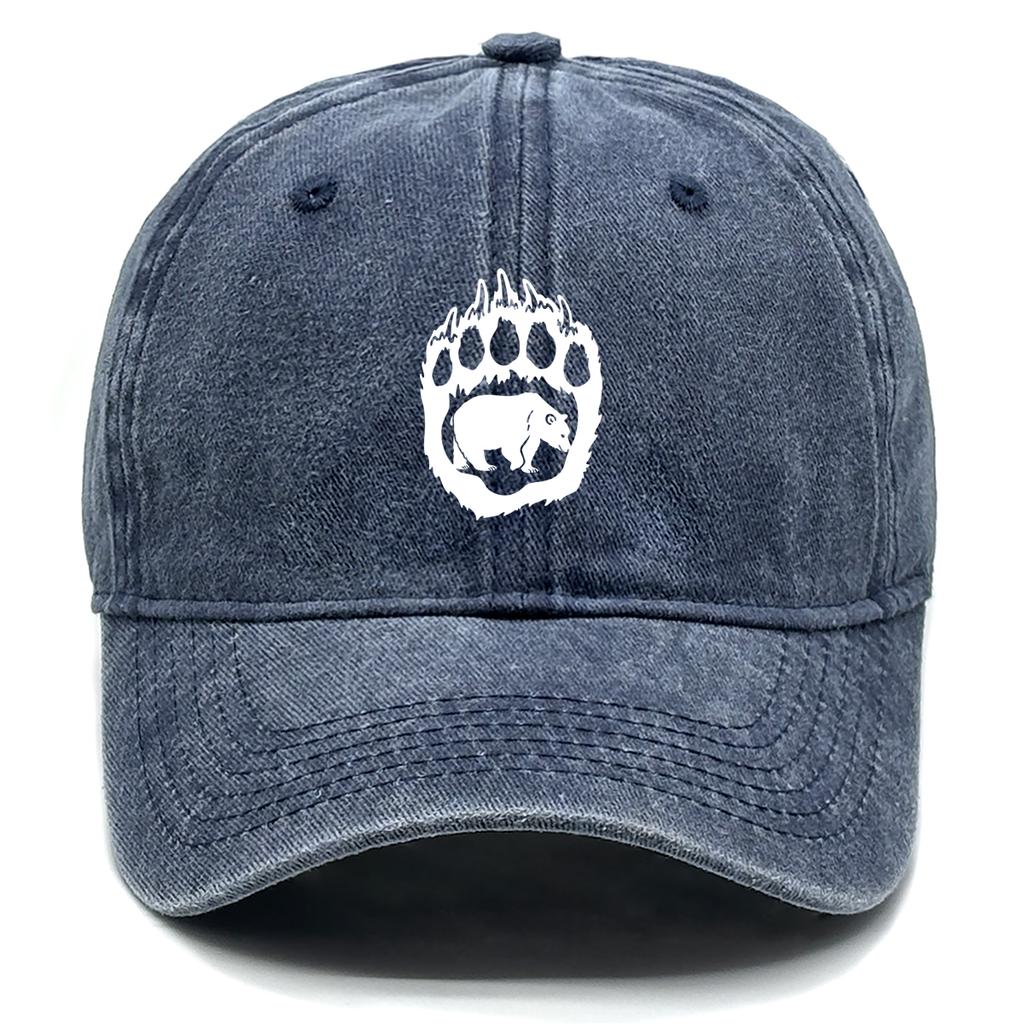 White Bear Paws Print Adjustable Baseball Hat Take Care Of Bears Cotton Caps For Woman Vintage-Inspired Simple Snapback