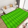 St Patricks Day Clover Rug Irish Green Geometric Print Shamrock Leaf Decor Carpet Soft Non-Slip Living Room Holiday Floor Mat