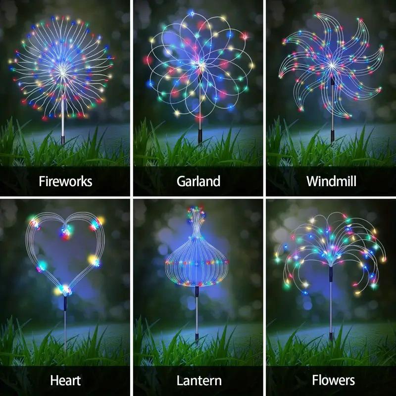 Solar LED Waterproof Dandelion Fairy Lights with Copper Wire and Ground Plug