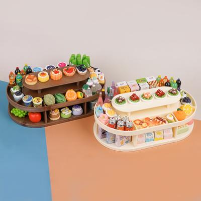 Miniatuurowy Mini Supermarket Mała Zabawka Jedzenie Napoje Owoce Stojak na Produkty Dom Zabaw Dziecięcy Symulacja Stojak na Desery
