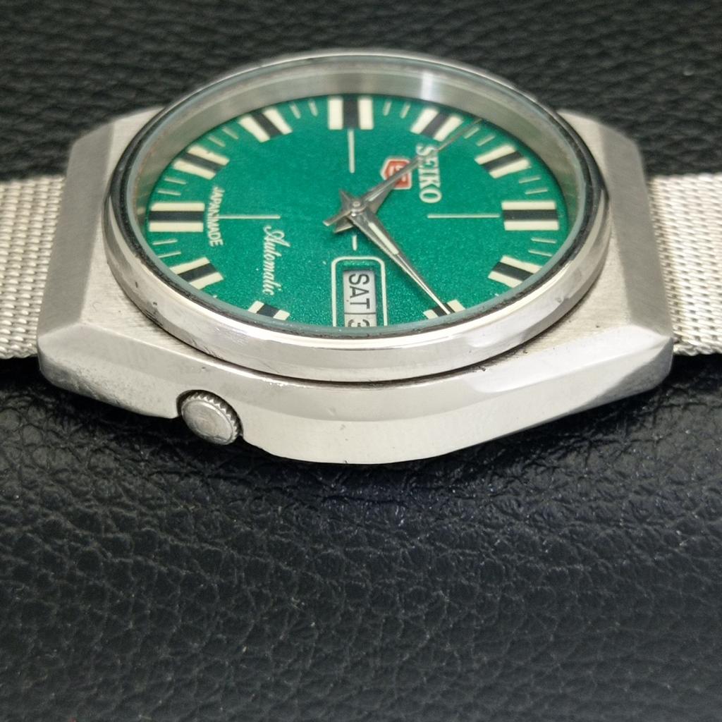 VINTAGE SEIKO 5 AUTOMATIC 6309A JAPAN MENS GREEN COLOR DIAL WATCH a702100-5 R208-a702100