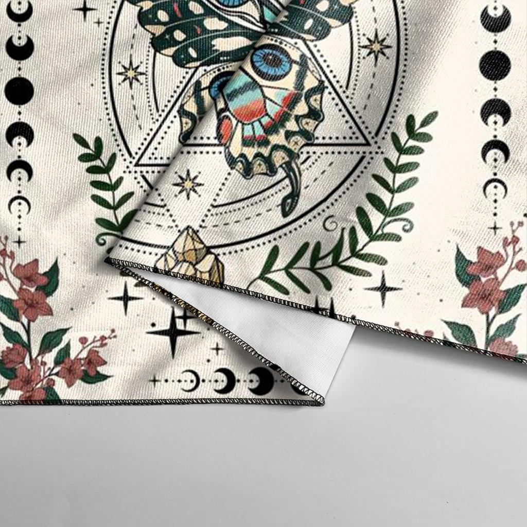 Tapestry Butterfly Moon Phases Tablecloth for Bedroom Decorative Background Cloth Picnic Blanket Tarot Tablecloth Home