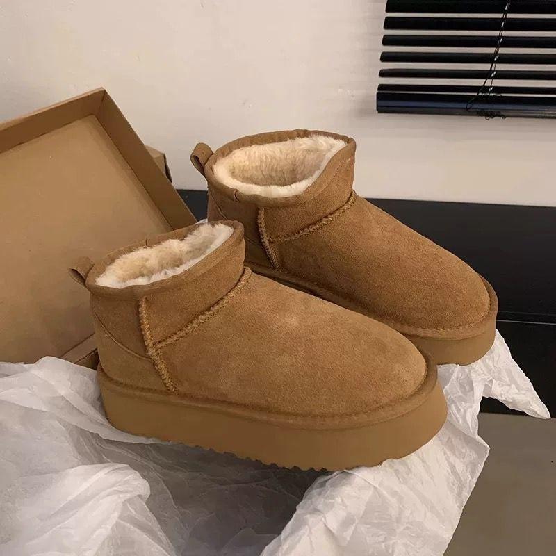 Thick-soled Non-slip Snow Boots Women's New Autumn and Winter Bread Shoes with One Pedal, Piled and Thickened Warm Cotton Shoes