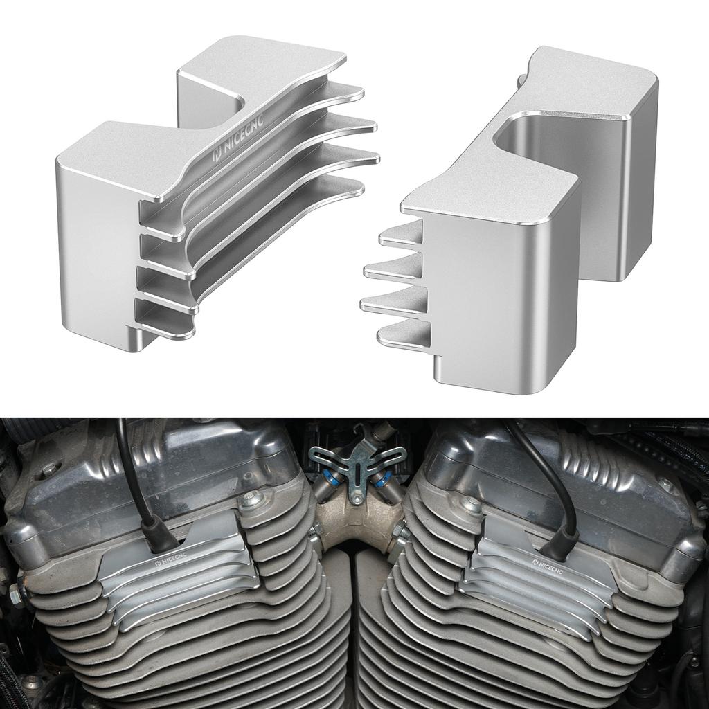 Finned Spark Plug Covers for Harley Iron 1200 XL1200NS Iron 883 XL883N Forty Eight XL1200X Sportster 1200 Nightster XL1200N