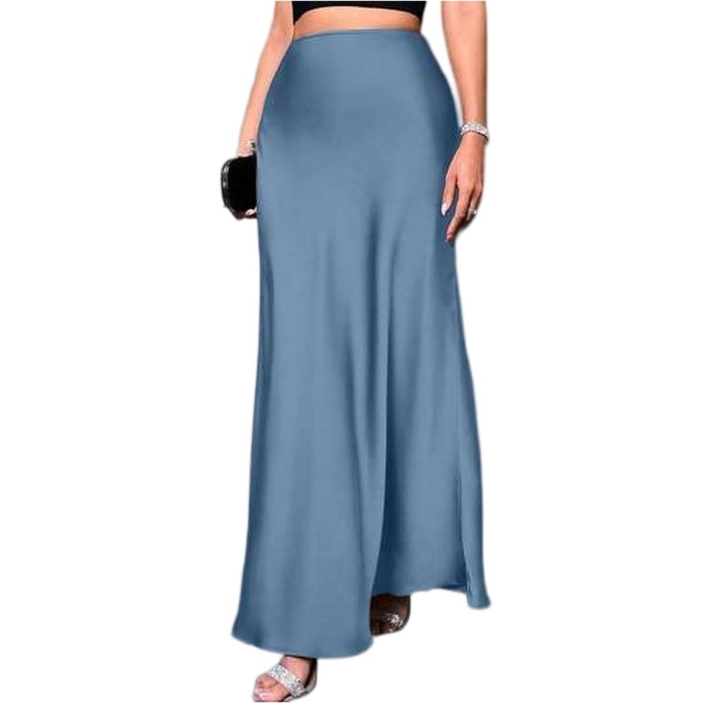 Women's Fashionable And Casual Design French Elegant Draped Satin Skirt