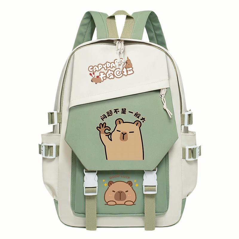 New Kapibara cute emoji print college light style primary and secondary school students spine bag