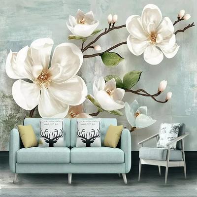 Moderne Dekor Tapete 3d Stereo Ölgemälde Blume Fototapete Wohnzimmer Schlafzimmer Wandbilder Heimdekor