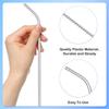 Geiserailie 8 Pieces 14 Inch Stainless Steel Straws Long Drinking Straws for 100 oz Tumblers, Extra with 4 Pieces Cleaning Brush(Silver)