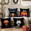 Einfaches Cartoon Fellige Katze Muster Kissenbezug Komfort Sofa Bett Seidig Elegant Unsichtbarer Reißverschluss Kundenspezifisch Dekorativ b