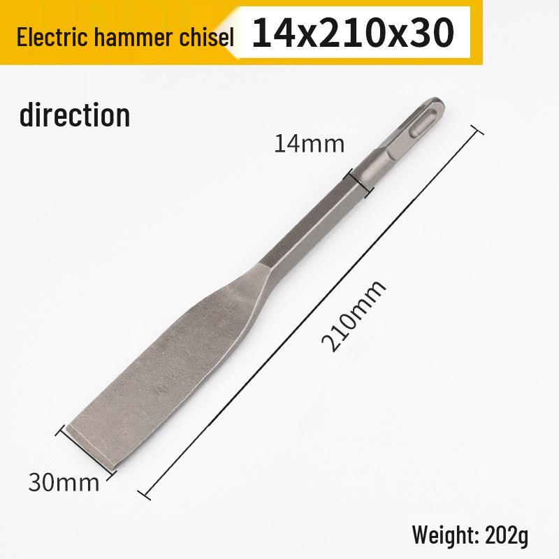 Electric Hammer Impact Drill Set: Square & Round Shank, Pointed & Flat Chisel, Pick Head, Shovel, U-Shaped Chisel, Slotting Drill for Concrete