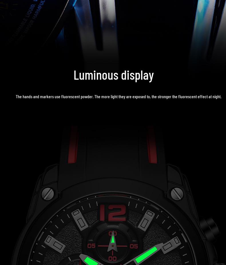 Sanda Quartz Men's Watch: Creative, Calendar, Multi-eye Design, Fashionable, Versatile.