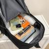 Solid Color Backpack Large Capacity Student School Bag College Style Backpack