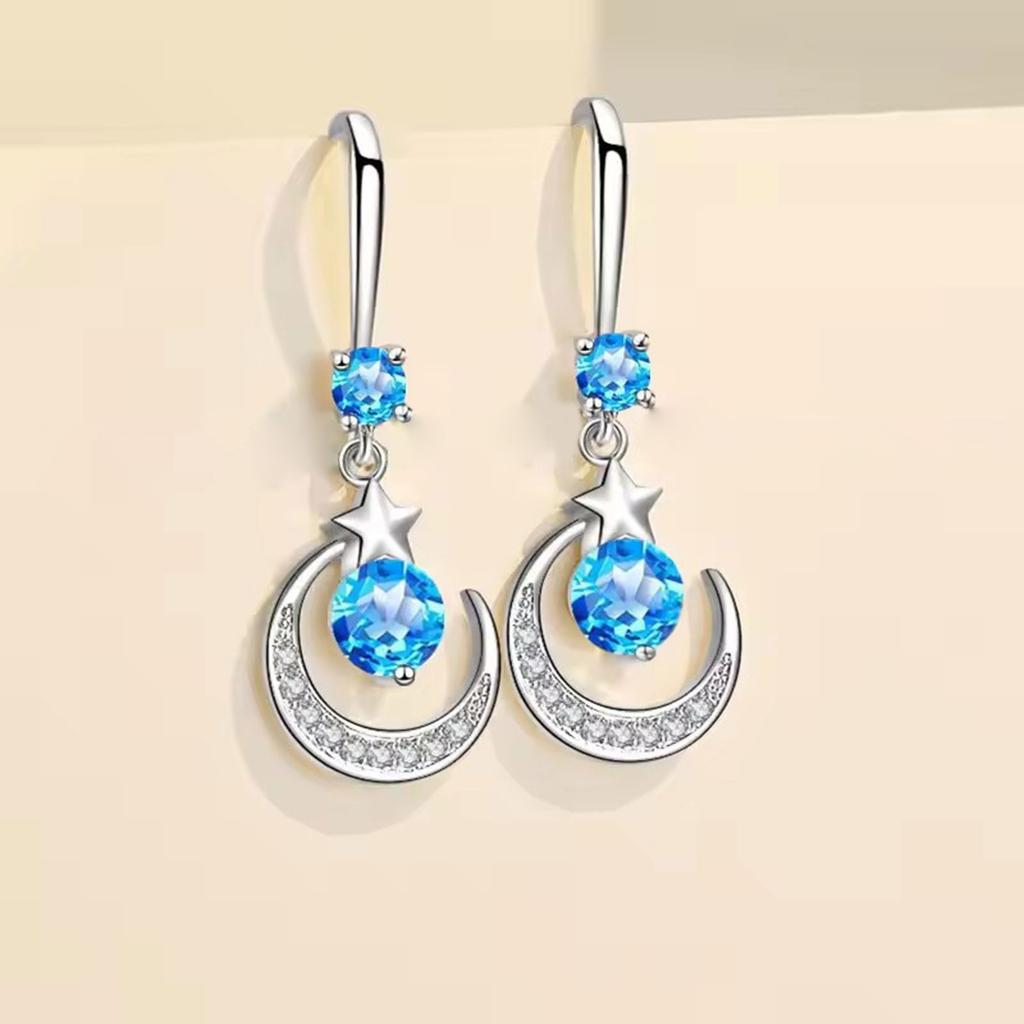 Drop Earrings Moon and Star Charm Earrings Girl Accessories Fashion Females Ear Jewelry Suitable for Party Daily Wear