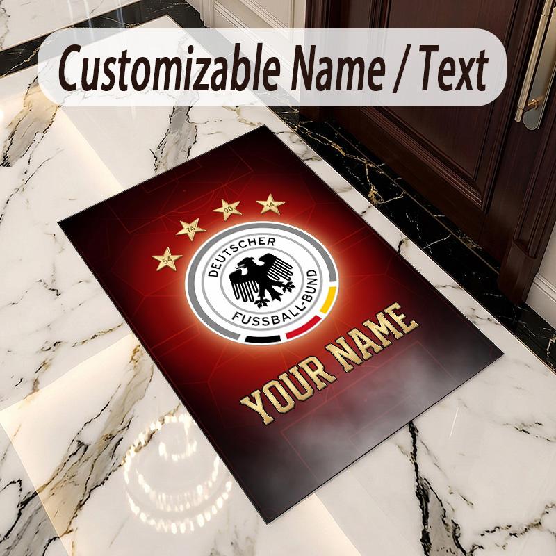 Crystal Velvet Rug Germany national football team Print Custom Name Text Floor Mat Home Decor