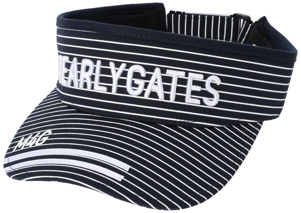 [PEARLY GATES] Unisex Sun Visor (Striped Pattern, Size Adjustable)  Golf Hat  053-4187404 121Navy FR