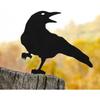 Black Metal Raven Garden Decor Outdoor Crow Silhouette Yard Ornament Fence Topper Gothic Home Statue Witchy Gift