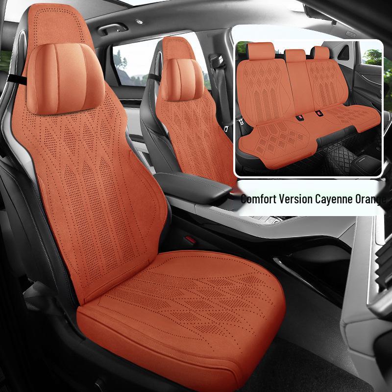 Geely Borui New Energy Four Seasons Ultra-thin Suede Saddle Car Seat Cushion Set