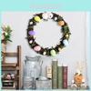 Adorable Easter Decorative Foam Egg Wreath With Cute Plush Rabbit Design For Home And Garden