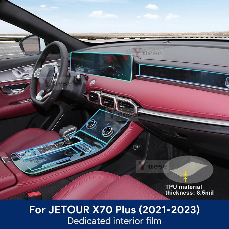 Car Navigation Screen Gearbox Interior TPU Film Protection Sticker Anti-scratch Decal For Jetour X70 Plus -