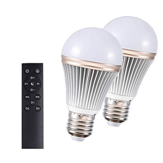Lâmpada LED, Base E26, 12W, com Controle Remoto, Equivalente a Lâmpada Incandescente de 100W, Branco QuenteBranco Luz do Dia, Regulável, Temporizador, Luz Noturna,